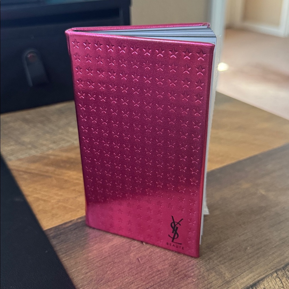 Yves Saint Laurent Beaute Metallic Fuschia Stars Notebook (unlined) ⭐️